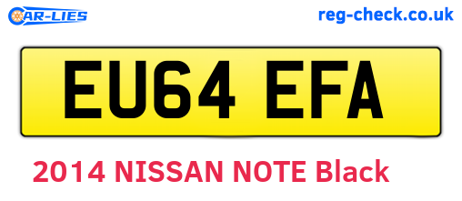 EU64EFA are the vehicle registration plates.