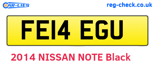 FE14EGU are the vehicle registration plates.