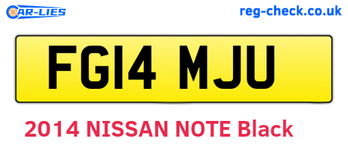 FG14MJU are the vehicle registration plates.