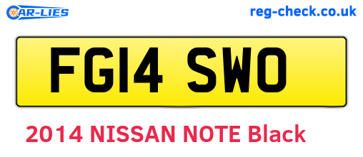 FG14SWO are the vehicle registration plates.