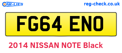 FG64ENO are the vehicle registration plates.