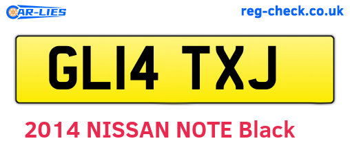 GL14TXJ are the vehicle registration plates.