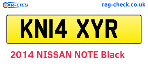 KN14XYR are the vehicle registration plates.