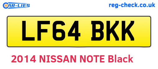 LF64BKK are the vehicle registration plates.