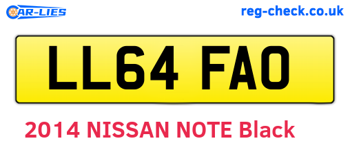 LL64FAO are the vehicle registration plates.
