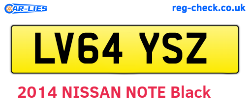 LV64YSZ are the vehicle registration plates.