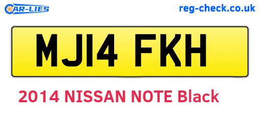 MJ14FKH are the vehicle registration plates.