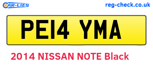 PE14YMA are the vehicle registration plates.