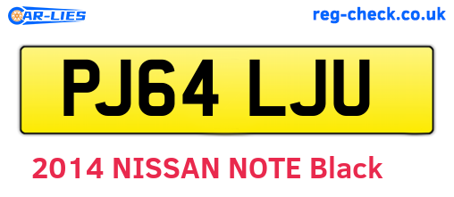 PJ64LJU are the vehicle registration plates.