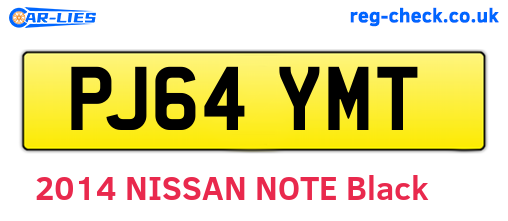 PJ64YMT are the vehicle registration plates.