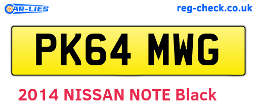 PK64MWG are the vehicle registration plates.