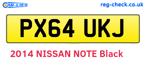 PX64UKJ are the vehicle registration plates.