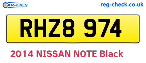 RHZ8974 are the vehicle registration plates.
