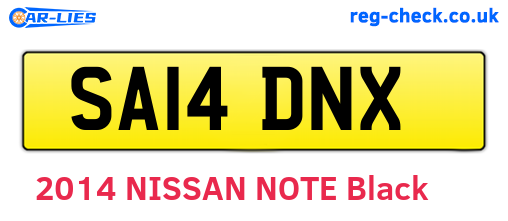 SA14DNX are the vehicle registration plates.