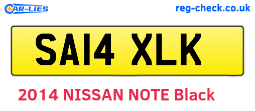 SA14XLK are the vehicle registration plates.