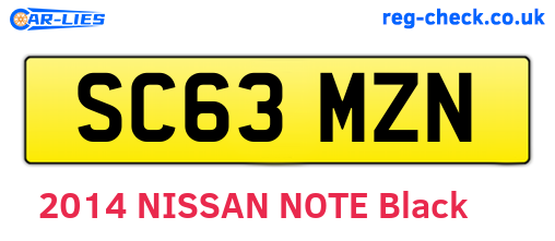 SC63MZN are the vehicle registration plates.