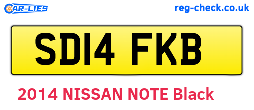SD14FKB are the vehicle registration plates.
