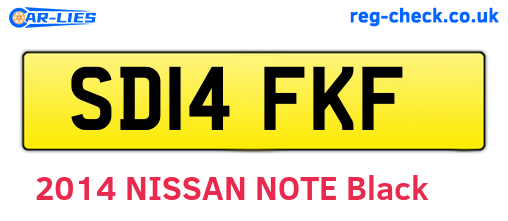 SD14FKF are the vehicle registration plates.