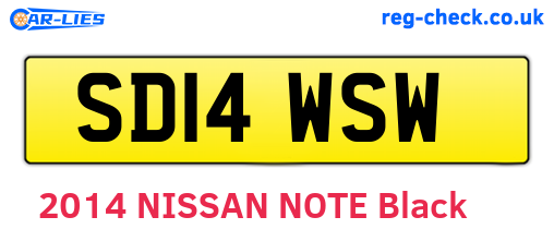 SD14WSW are the vehicle registration plates.