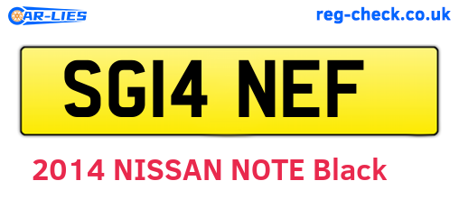 SG14NEF are the vehicle registration plates.