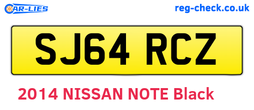 SJ64RCZ are the vehicle registration plates.