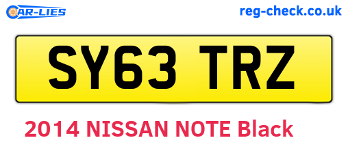 SY63TRZ are the vehicle registration plates.