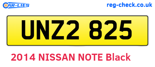 UNZ2825 are the vehicle registration plates.