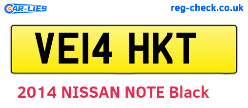 VE14HKT are the vehicle registration plates.