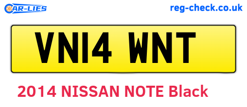 VN14WNT are the vehicle registration plates.