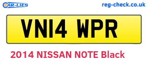 VN14WPR are the vehicle registration plates.