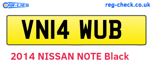 VN14WUB are the vehicle registration plates.