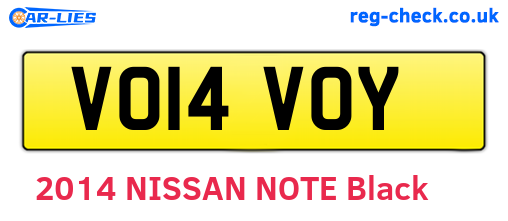 VO14VOY are the vehicle registration plates.