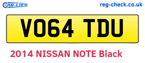 VO64TDU are the vehicle registration plates.
