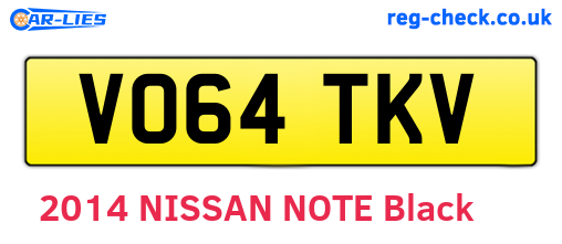 VO64TKV are the vehicle registration plates.