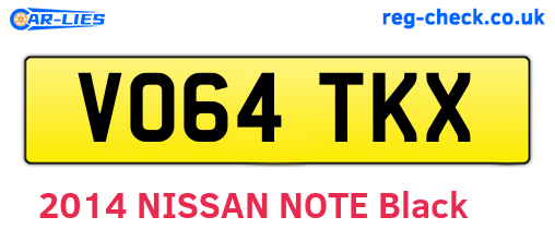 VO64TKX are the vehicle registration plates.