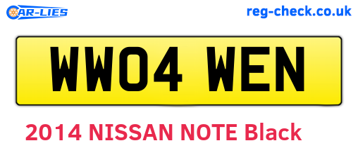 WW04WEN are the vehicle registration plates.