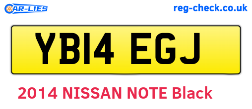 YB14EGJ are the vehicle registration plates.
