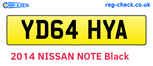 YD64HYA are the vehicle registration plates.