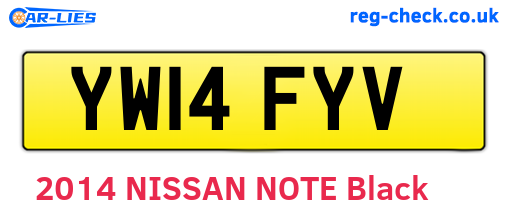 YW14FYV are the vehicle registration plates.