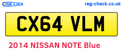 CX64VLM are the vehicle registration plates.