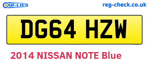 DG64HZW are the vehicle registration plates.