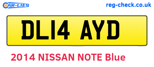 DL14AYD are the vehicle registration plates.