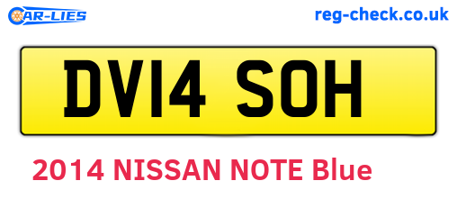 DV14SOH are the vehicle registration plates.