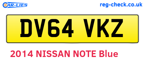 DV64VKZ are the vehicle registration plates.