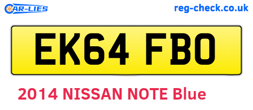EK64FBO are the vehicle registration plates.