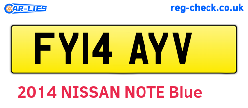 FY14AYV are the vehicle registration plates.