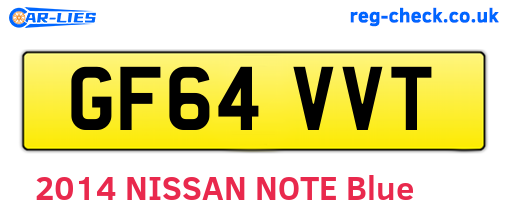 GF64VVT are the vehicle registration plates.