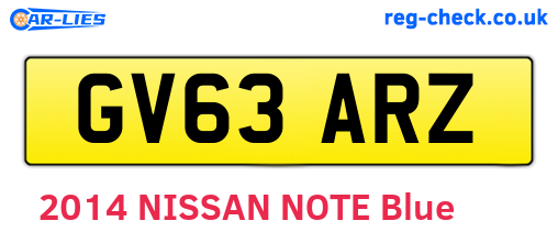 GV63ARZ are the vehicle registration plates.