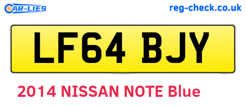 LF64BJY are the vehicle registration plates.