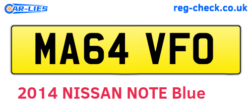 MA64VFO are the vehicle registration plates.